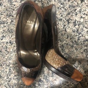 Stuart Weitzman Croc and Snakeskin Embossed Sz 7.5
